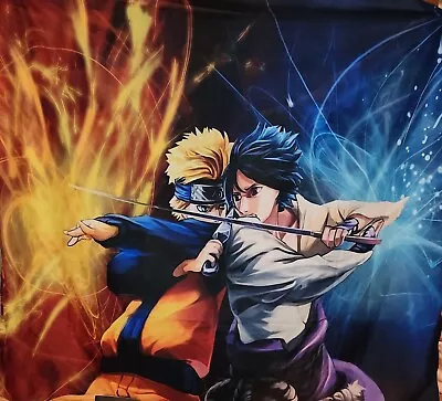 Anime Wall Hanging Tapestry 48  X 58  Naruto Vs. Sasuke New  • $13.80