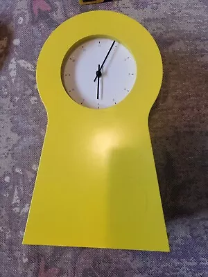 IKEA PS 1995 Yellow Shelf Key Hole Shape Wall Clock Storage Rare Retro Cool • £32