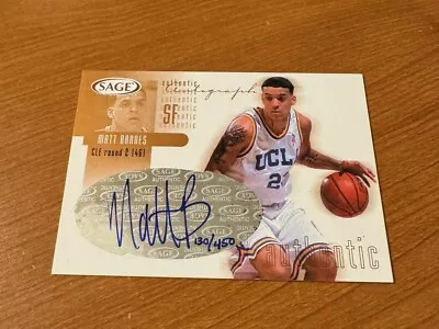 MATT BARNES 2002 Sage Bronze Auto /450 • $3.99