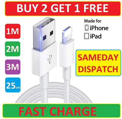 $3.65 • Buy USB IPhone Charger Fast For Apple 6 7 8 X XS XR 11 12 13 14 Pro Cable USB Lead