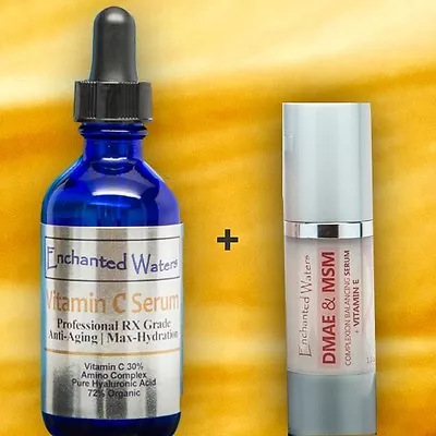 $20.58 • Buy Vitamin C 2oz Plus DMAE MSM + Vitamin E 1oz Anti Aging Wrinkle Serum Cream Combo