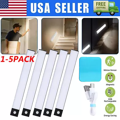 LED Motion Sensor Under Cabinet Closet Light USB Rechargeable Kitchen Lamp Strip • $6.88