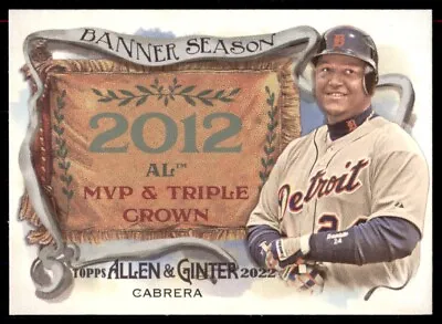 2022 Allen And Ginter Banner Seasons #BS-40 Miguel Cabrera  - Detroit Tigers • $0.99