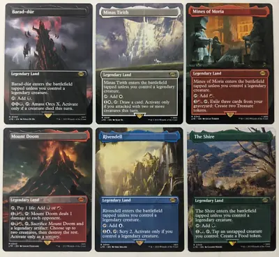 Lord Of The Rings Legendary Lands BORDERLESS Magic Gathering MTG COMPLETE Set 6 • $29.99