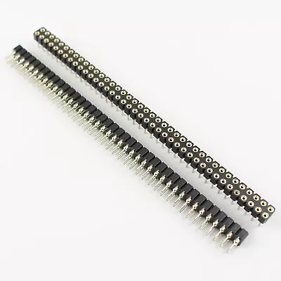 1Pcs Pitch 2.54mm 2x40 Pin Female Double Row Tin Round Hole Header Strip • $0.72