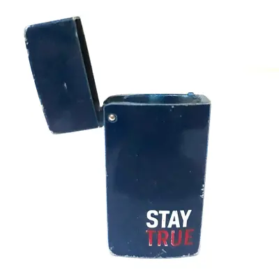 Vintage Cover Case Blue ' Stay True ' For Lighter BIC Cigarette Collectible • $48.49