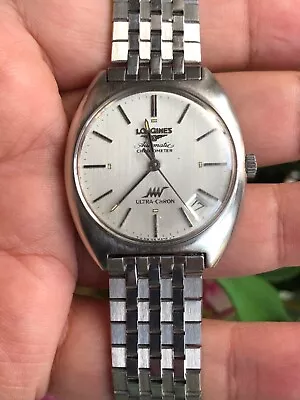 £2900 • Buy Longines Ultra Chron Chronometer Steel 34mm Case And Special Brclt  Silver Dial
