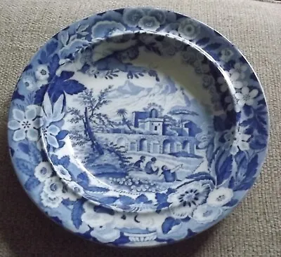 £150 • Buy Antique  Blue & White Pearlware Soup Plate - Don Pottery C.1820