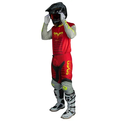 New Seven 2023 Race Kit Suit Vox Surge Merlot Red Yellow Mx Motocross Mtb Bmx • $118.22