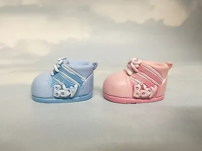 Baby Booties Booty Shoe Gender Reveal Shower Cake Topper Pink Blue • £5.98