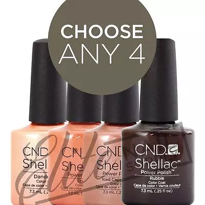 CND SHELLAC Color Coat 7.3ml - Choose Any 4 Colours + FREE Remover Wraps 10ct • $95.95