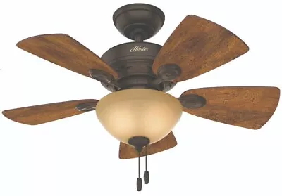 Hunter 52090 Watson 34  Indoor Home Ceiling Fan With LED Light Remote New Bronze • $155.99