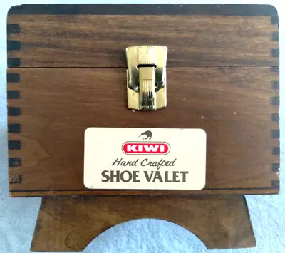 Vintage Kiwi Solid Wood Shoe Valet With Polish And Kiwi Brushes • $27