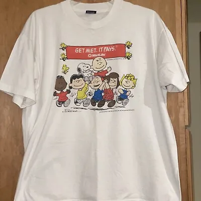 Vintage 90s Snoopy Peanuts  MetLife T-Shirt XL • $24.99