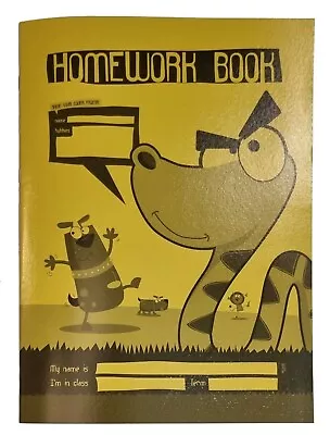 Silvine Homework Book A4+ Laminated Lined & Alt Blank Pages 48 Page Yellow EX171 • £2.99