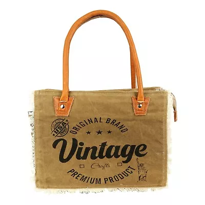 Vintage Genuine Leather Tote Bag Handbag Shopper Purse Shoulder Bag For Women • $55.34