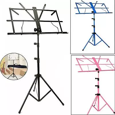 £8.39 • Buy Top Quality Metal Folding Sheet Music Stand Holder Tripod Base Foldable + Case C