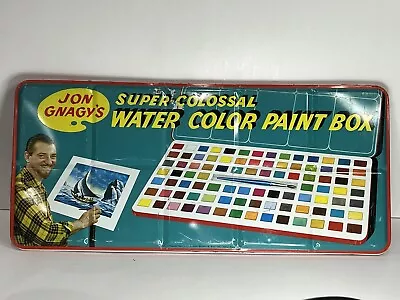 Jon Gnagy’s Super Colossal Water Color Paint Box Vintage Tin Litho England USED! • $19.99