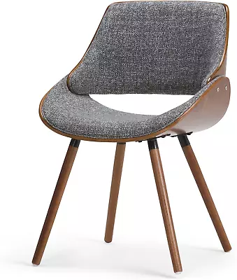 Malden 18 Inch Mid Century Modern Bentwood Dining Chair With Wood Back In Grey W • $129.99