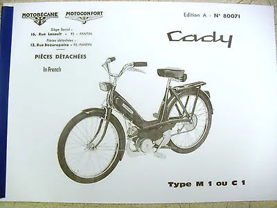 Mobylette/Moped/Motobecane/Cady/C1/M1/In French/ Parts Book With Diagrams • $16.02
