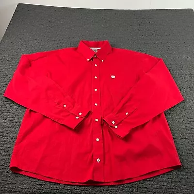 Cinch Shirt Mens Large Red Button Up Western Cowboy Long Sleeve Relaxed Fit • $21.99