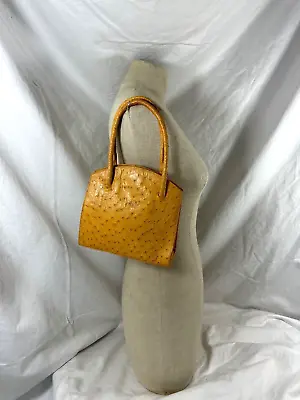 Vintage Tan Genuine Ostrich Skin VARDAN USA Purse Handbag • $100