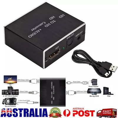 4K HDMI-Audio Extractor Splitter PASS 2.0CH 5.1CH Converter With LED Indicator • $18.65