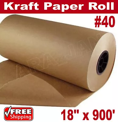 18  X 900' Brown Kraft Paper Roll 40lb Shipping Wrapping Cushioning Void Fill • $44.95