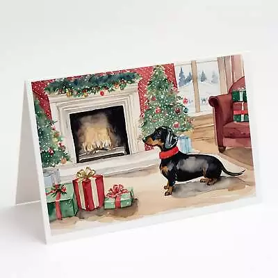 Black Tan Dachshund Christmas Greeting Cards Envelopes Pack Of 8 DAC1337GCA7P • $16.99