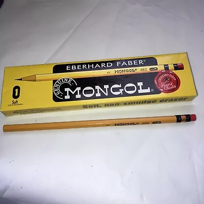 One Box Of 12 Eberhard Faber Mongol 482 No 1 Pencils Made In Philippines • $10