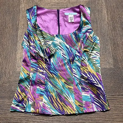 Marciano Silk Corset Sleeveless Blouse Top Tank Purple Teal Pink Sz Medium M • $19.41