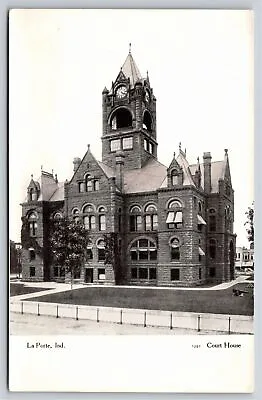 La Porte Indiana~County Court House~Richardsonian Romanesque~Vintage Postcard • $3.70