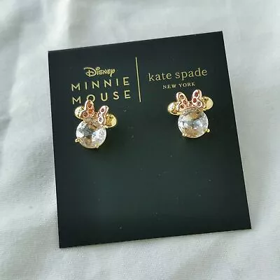 Kate Spade Disney X Kate Spade New York Minnie Studs Gold Clear Earrings NEW • $6.99