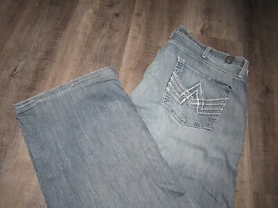 7 SEVEN FOR ALL MANKIND Mens Button  Fly Denim Jeans 38 X 28 A Pocket Relaxed • $17.99