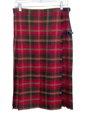 Strathmore Skirt Womens Small Tartan Plaid Wool Kilt Pleated Scotland Academia • $28.90