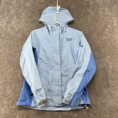 Mountain Hardwear Jacket Womens XS Blue Hooded Nylon Goretex Paclite Shell Rain • $14.98