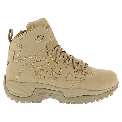 Reebok Mens Desert Tan Leather Military Boots Rapid Response Zip 6in • $134.99