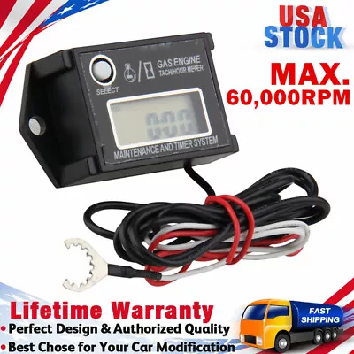 Digital Tiny Tachometer Tach Hour Gauge Meter Job Timer Resettable Waterproof • $21.89