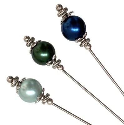 £5.99 • Buy Beautiful Long Pearl Hat Pins In A Choice Of Colours And Sizes, Summer Hats