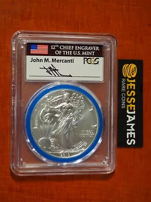 2019 W Burnished Silver Eagle Pcgs Sp70 John Mercanti Mint Engraver Series Label • $499