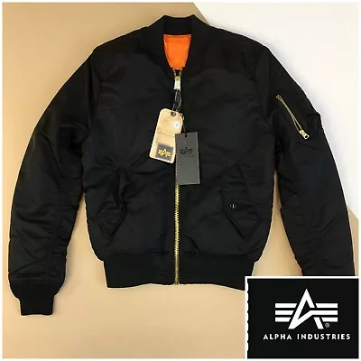 New Alpha Industries MA-1 BOMBER JACKET Reversible European FIT Size Small • $125