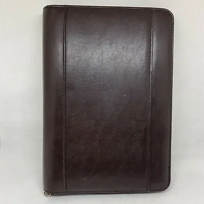 Franklin Covey Planner Binder Brown Zippered 7 Ring - 1.25 Inch Rings 10.5 X 7.5 • $32.99