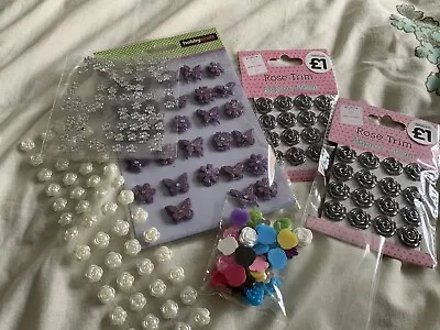 Small Bundle Of Adhesive Flower Embellishments  • £2