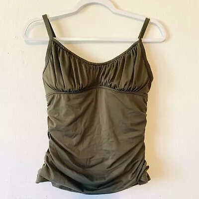 MSRP $122 Magicsuit Tankini Slimming Tankini Top Military Green Size 12 Shirred • $29.95