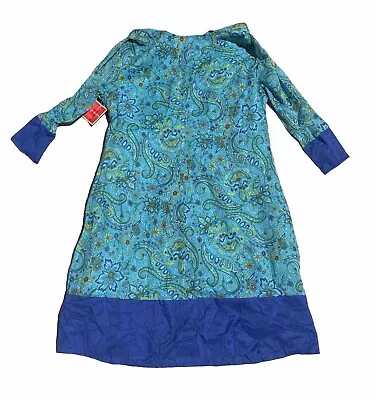 NWT Isaac Mizrahi Target Y2K Blue Paisley Light Weight Summer Shift Dress 16 NWT • $69.99
