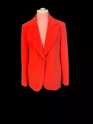 HARVE BENARD BY BENARD HOLTZMAN Red Wool/Cashmere Blazer Sz 12  Button Pockets • $39.95