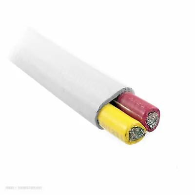 $15.72 • Buy 10ft Flat Boat Cable 14/2 AWG Red/Yellow 2-Wire White Jacket Marine Copper PVC