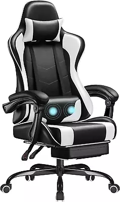 Gaming Chair Video Game Chair With Footrest And Massage Lumbar Support Ergonom • $134.63