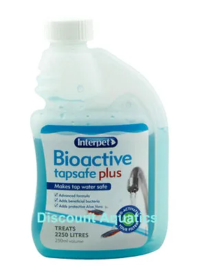 INTERPET BIOACTIVE TAPSAFE 250ml FISH TANK AQUARIUM TAP WATER TREATMENT BOTTLE  • £8.24