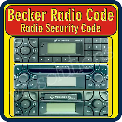 Becker Radio Unlock Code BE3307 Key BE3210 BE3207 BE3201 BE3300 Cd BE3301 BE3302 • $7.99